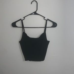 black cropped tank top